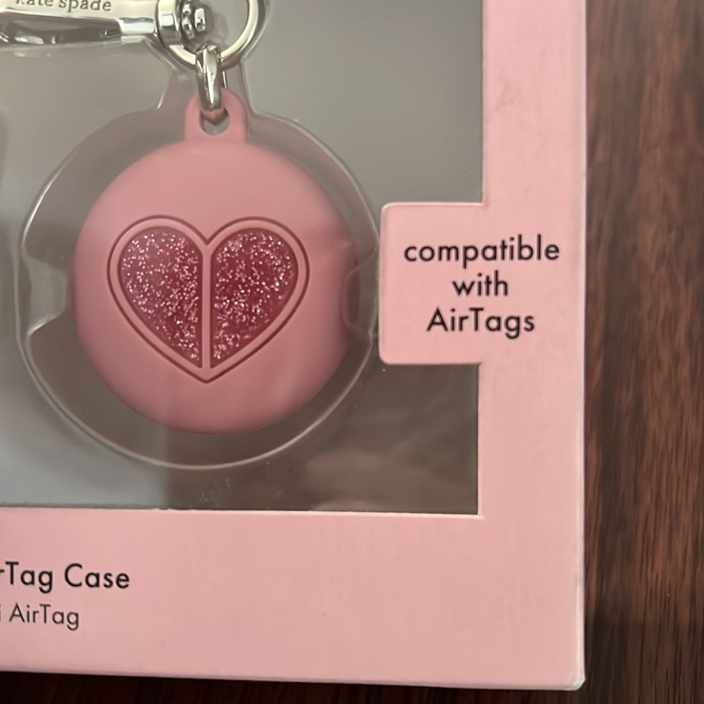 Kate Spade silicone Pink Glitter AirTag Case New - Picture 3 of 4